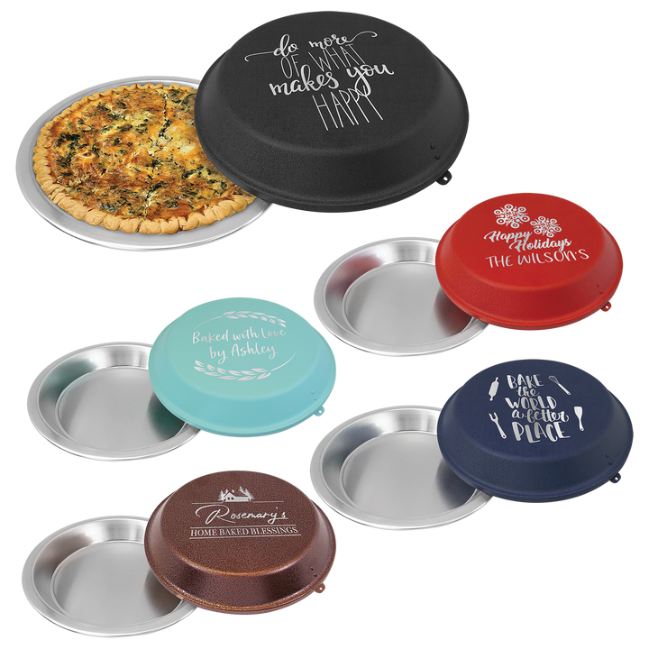 Custom Engraved 9 Aluminum Pie Pan with Lid - Personalized Kitchenware for Baking