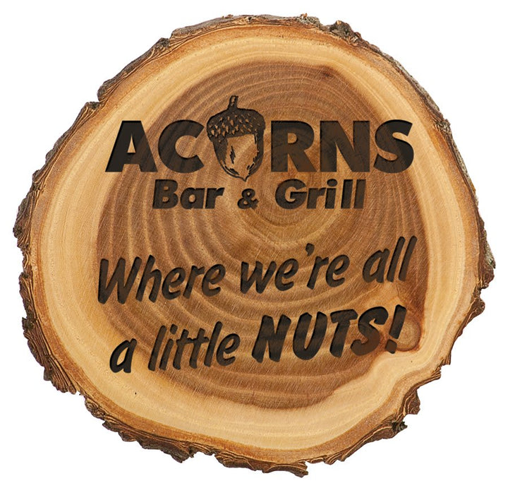 9" Old West Log Elmwood Wood Slice Plaque - Fully Customizable Engraved