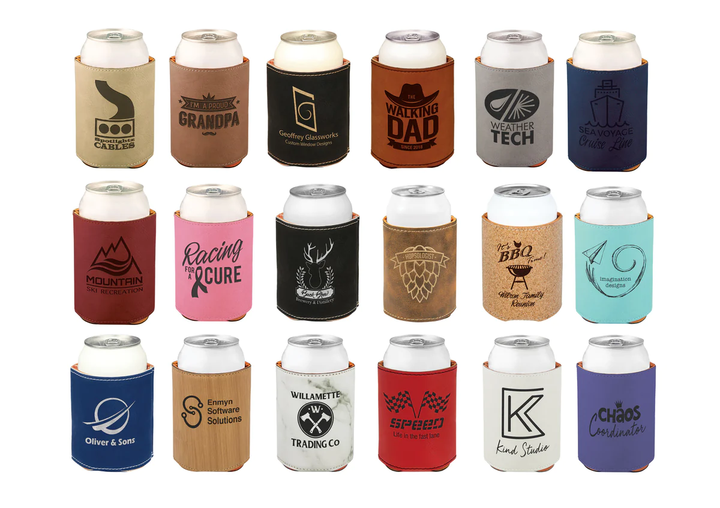 Personalized Engraved Leatherette Can/Bottle Holder