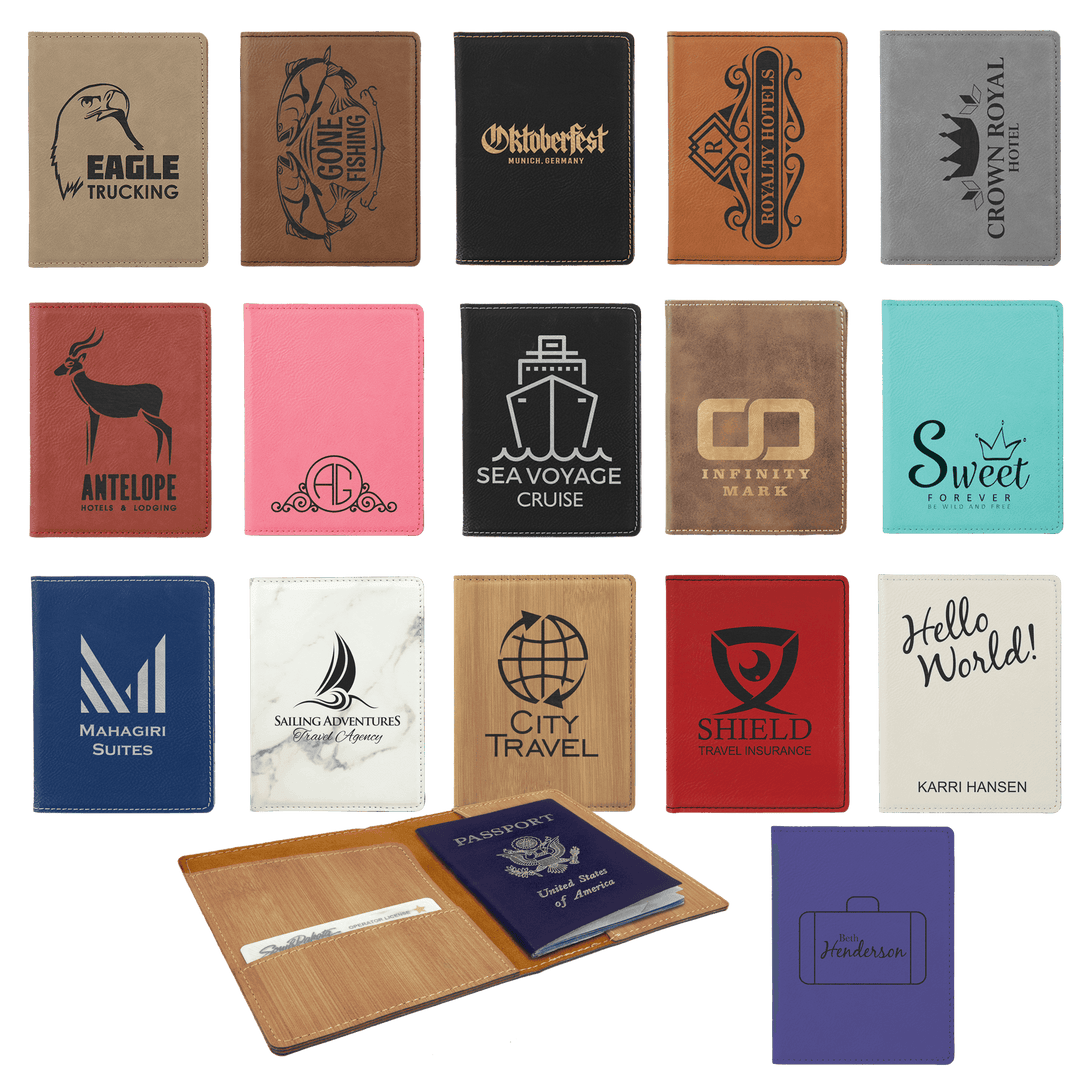 Personalized Leatherette Passport Holder