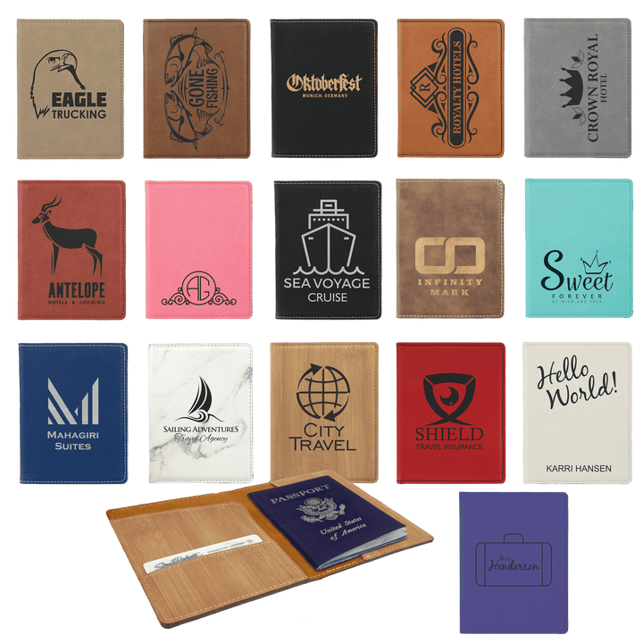 Personalized Leatherette Passport Holder