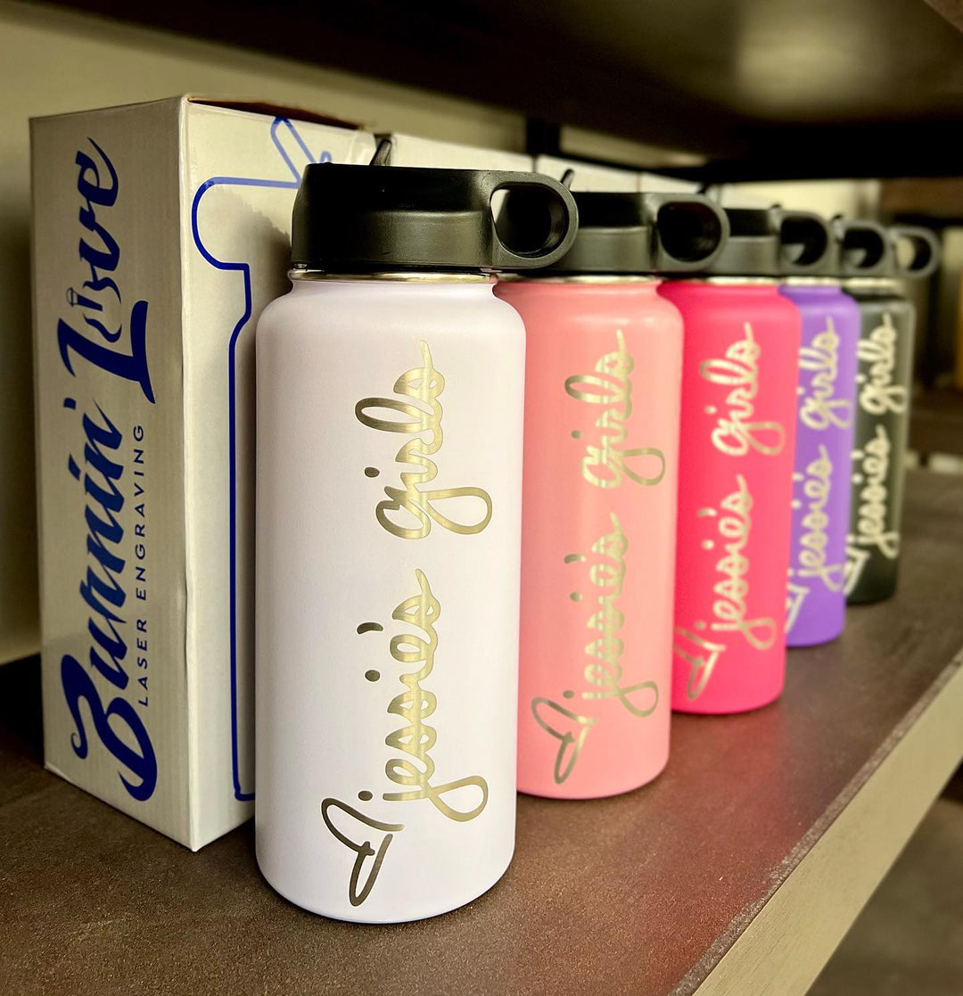 32oz Burnin' Love Laser Engraving Water Bottles - Create your own!