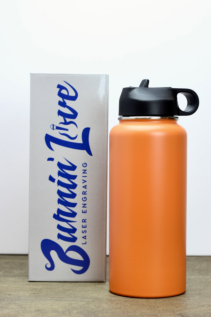 Fitness Fun - Personalized  32oz Burnin' Love Laser Engraving Water Bottles