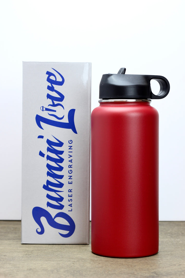 Fitness Fun - Personalized  32oz Burnin' Love Laser Engraving Water Bottles