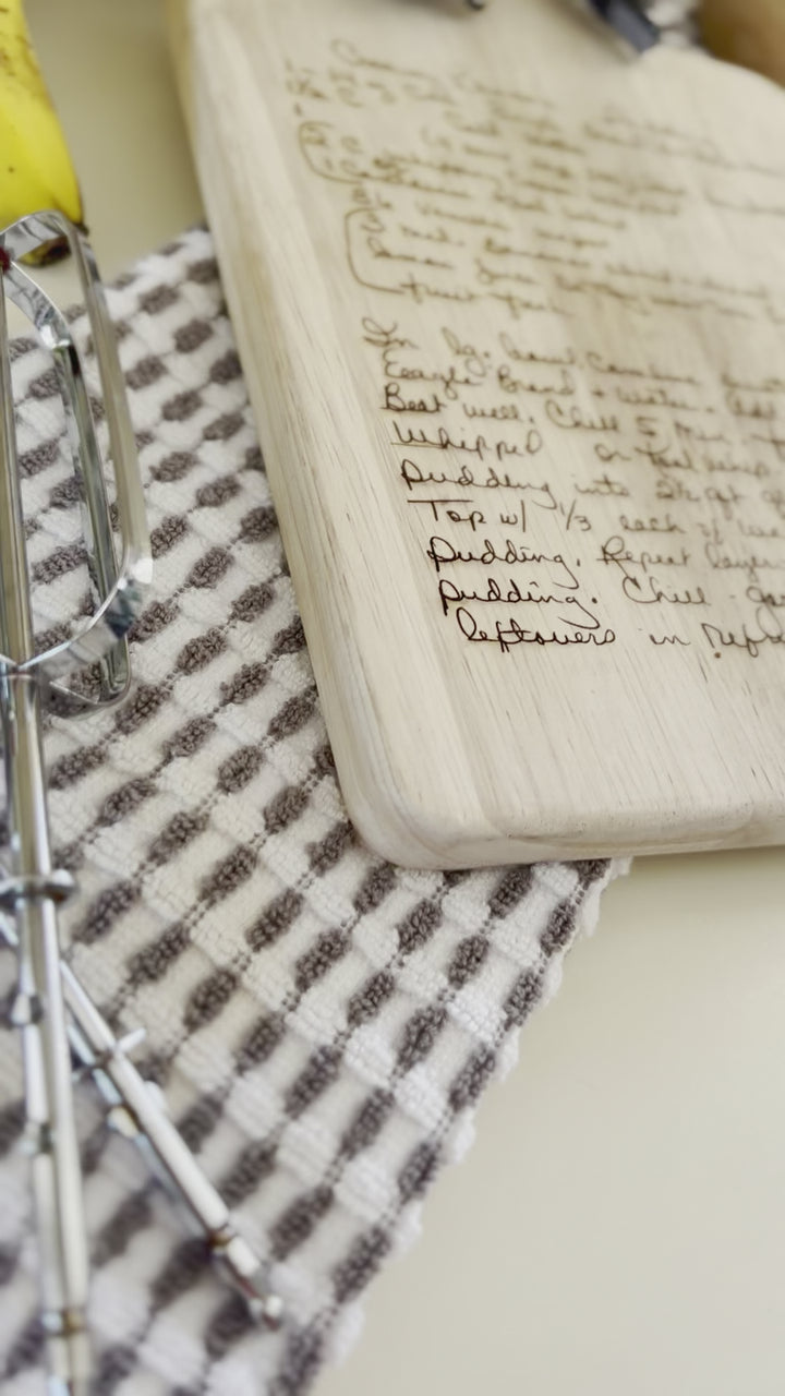 Personalized, Engraved Recipe Board - Natural Wood