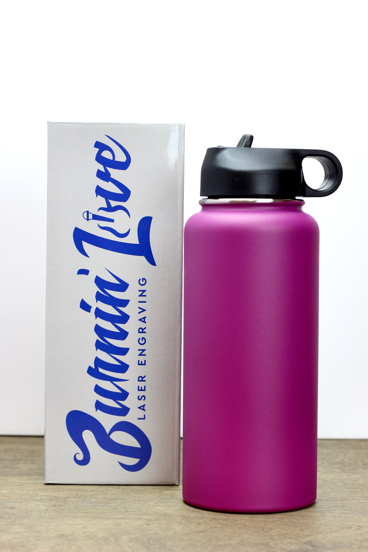 Fitness Fun - Personalized  32oz Burnin' Love Laser Engraving Water Bottles