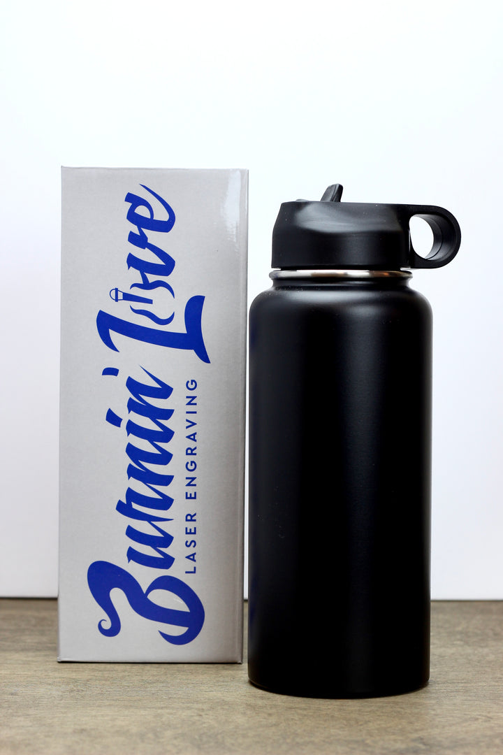 Fitness Fun - Personalized  32oz Burnin' Love Laser Engraving Water Bottles