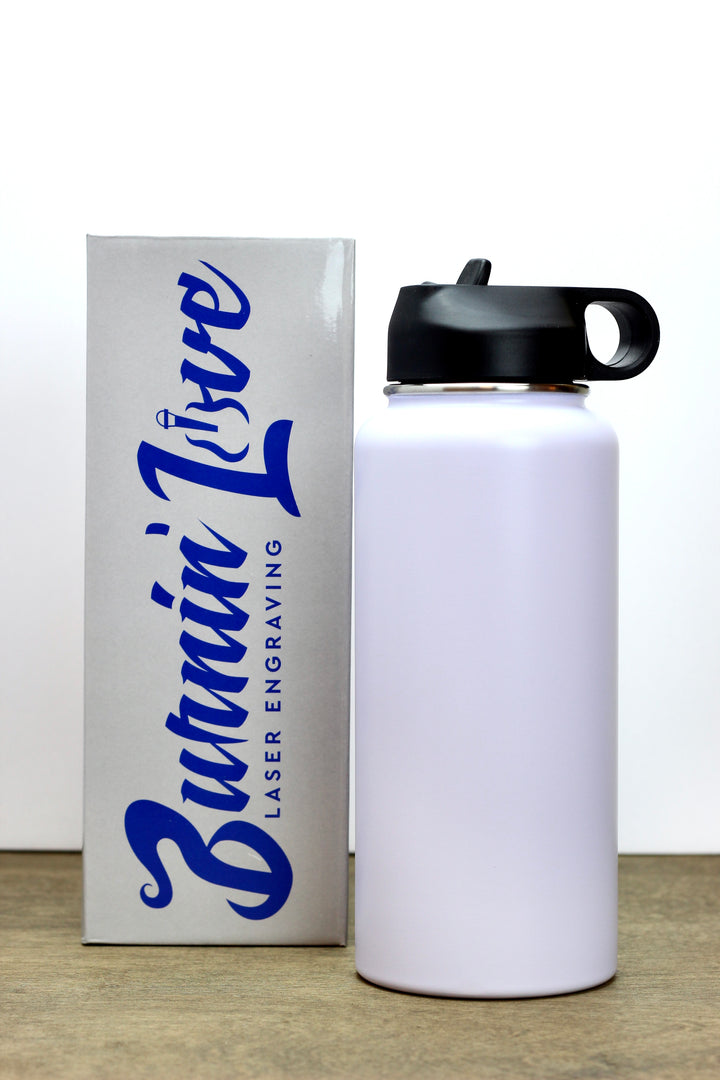 Fitness Fun - Personalized  32oz Burnin' Love Laser Engraving Water Bottles