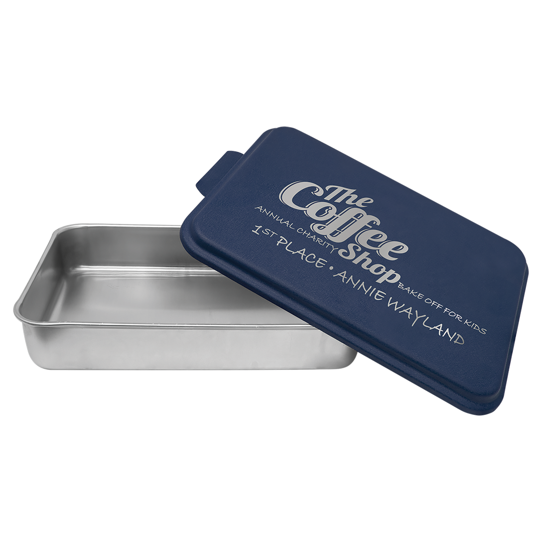 Personalized, Laser Engraved Aluminum Cake Pan with Lid