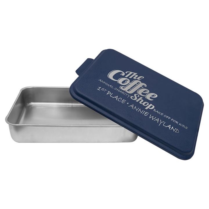 Personalized, Laser Engraved Aluminum Cake Pan with Lid