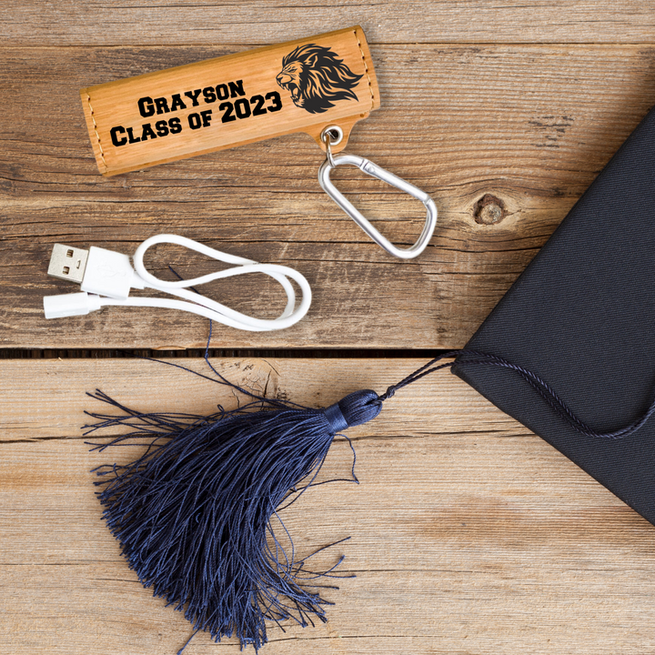Personalized, Laser Engraved Leatherette Portable Charger - 2200mAh