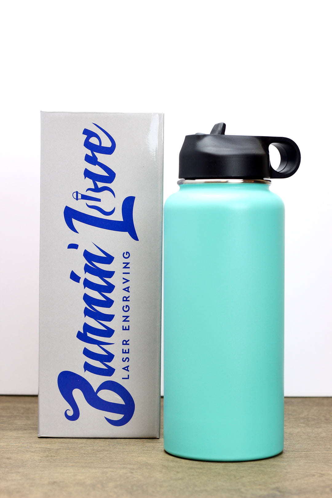 Fitness Fun - Personalized 32oz Burnin' Love Laser Engraving Water Bottles