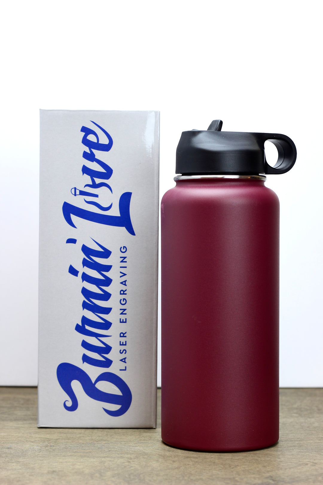 Fitness Fun - Personalized  32oz Burnin' Love Laser Engraving Water Bottles