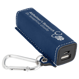 Personalized, Laser Engraved Leatherette Portable Charger - 2200mAh