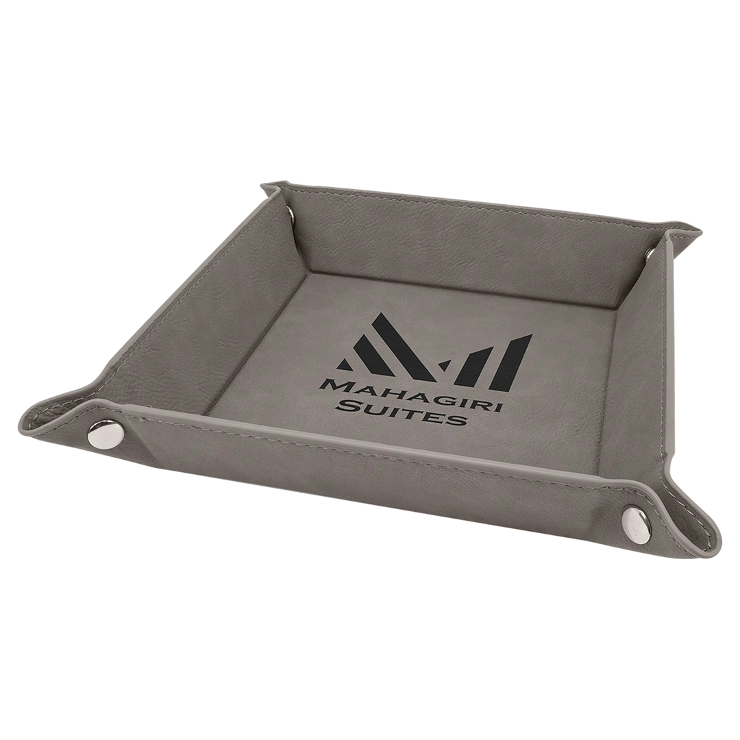 Personalized, Engraved Leatherette Valet Tray (6"x6")