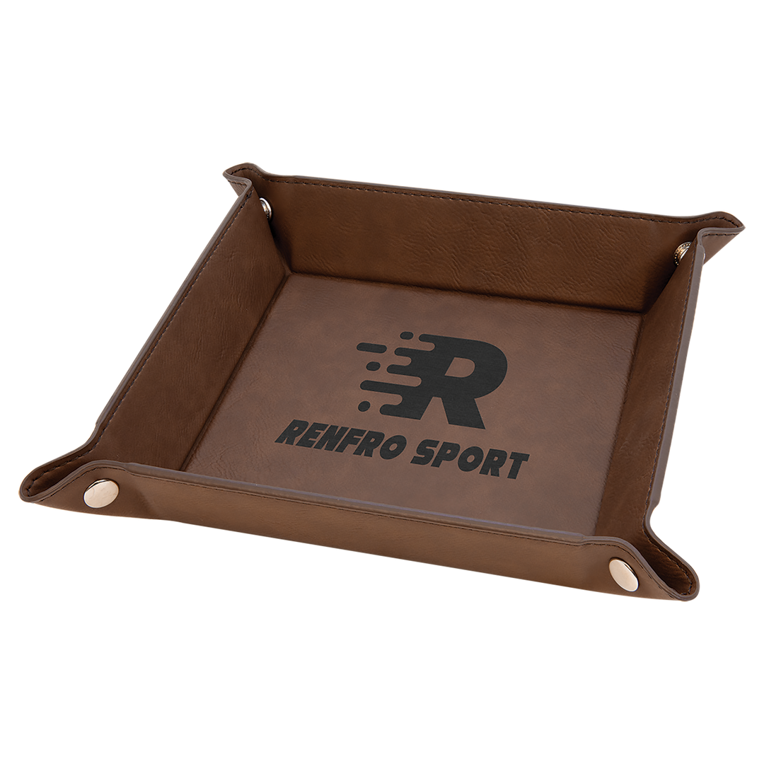 Personalized, Engraved Leatherette Valet Tray (6"x6")