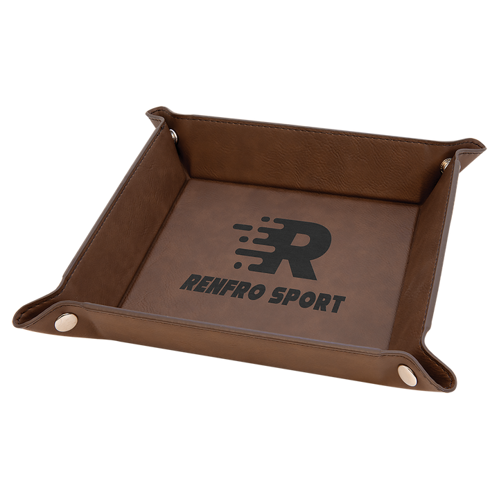 Personalized, Engraved Leatherette Valet Tray (6"x6")