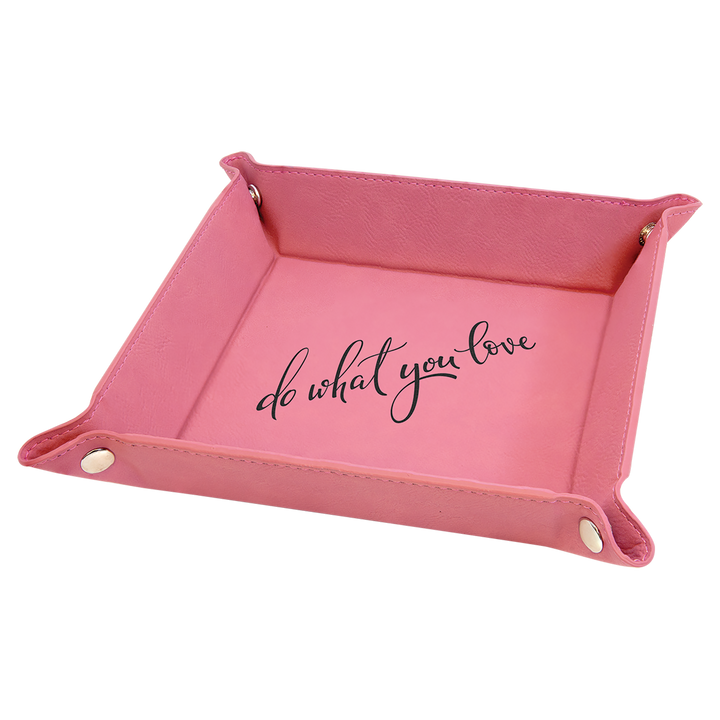 Personalized, Engraved Leatherette Valet Tray (6"x6")