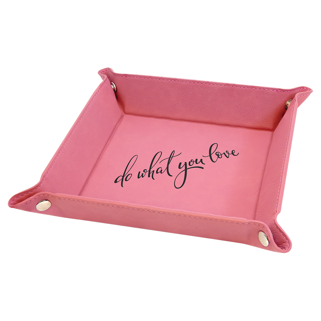 Personalized, Engraved Leatherette Valet Tray (6"x6")