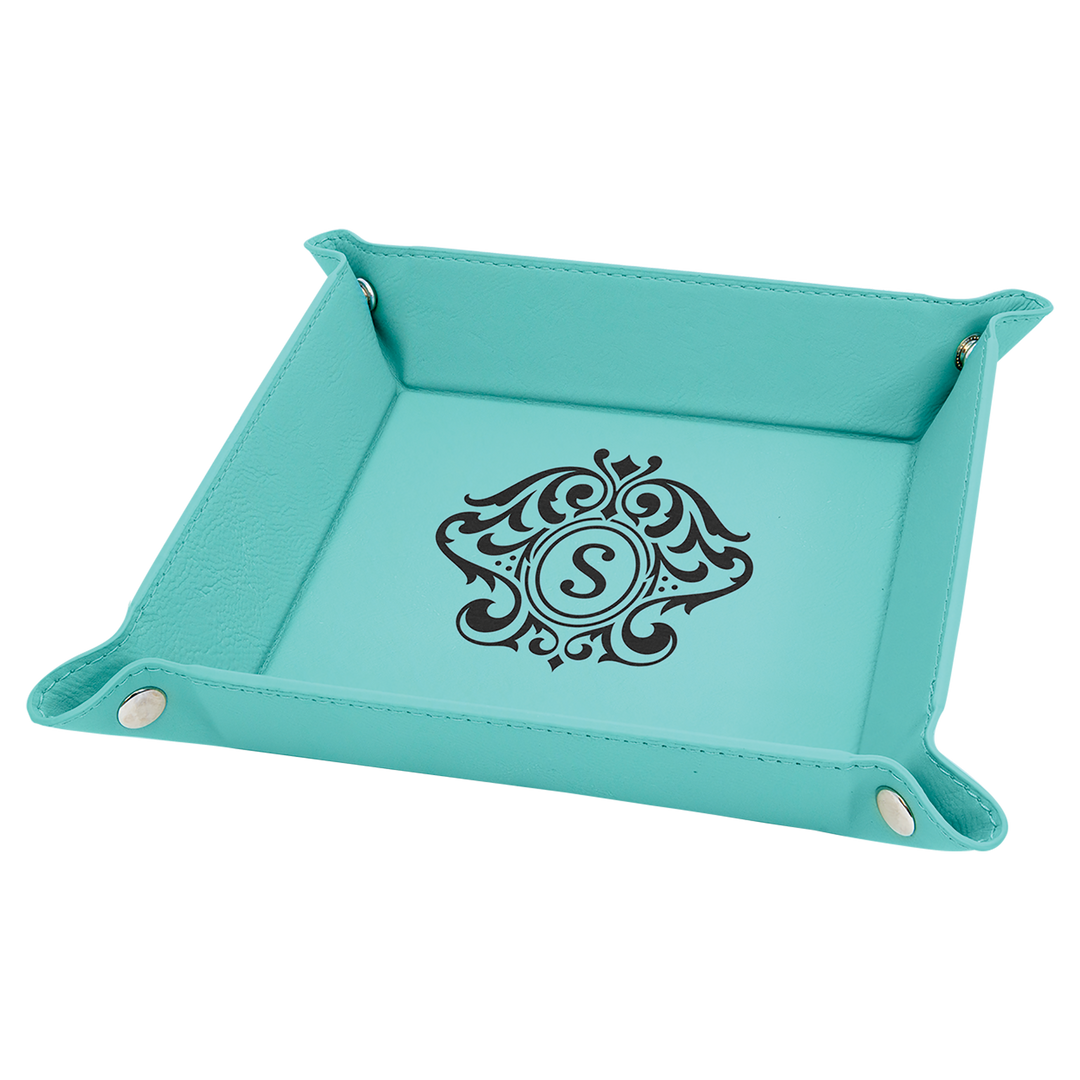 Personalized, Engraved Leatherette Valet Tray (6"x6")