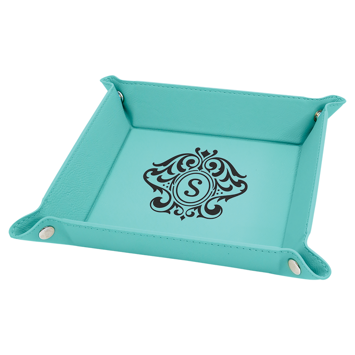 Personalized, Engraved Leatherette Valet Tray (6"x6")