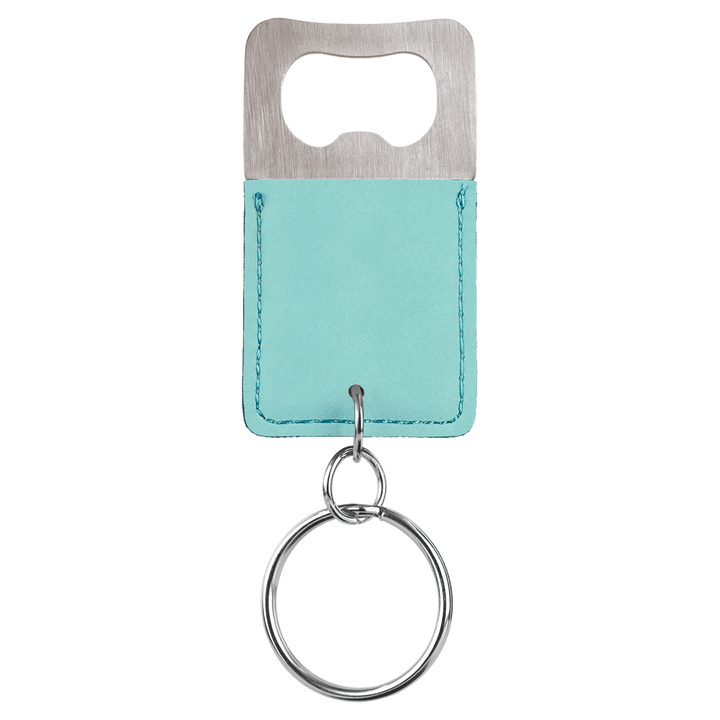 Personalized, Engraved Leatherette Keychain with Bottle Opener