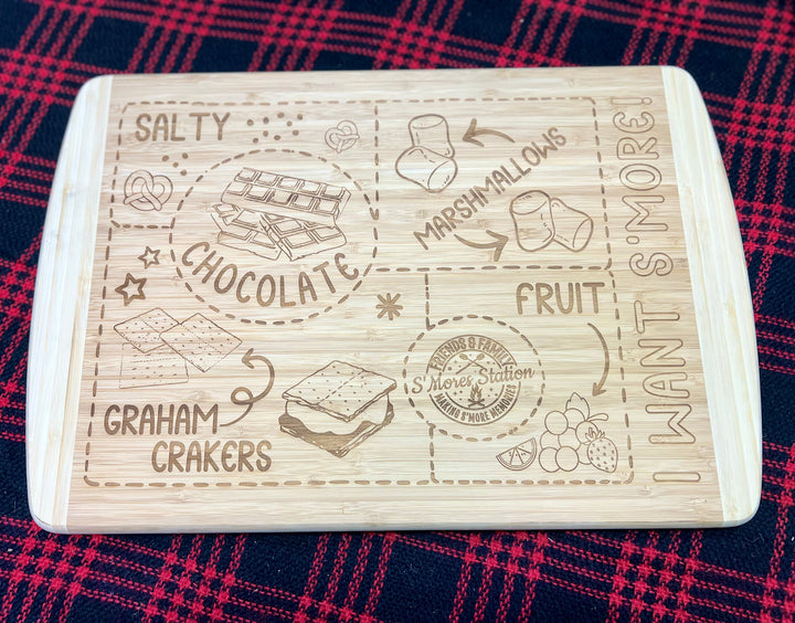 "I Want S'more" Personalized S'more Station Charcuterie Board (18"x12")