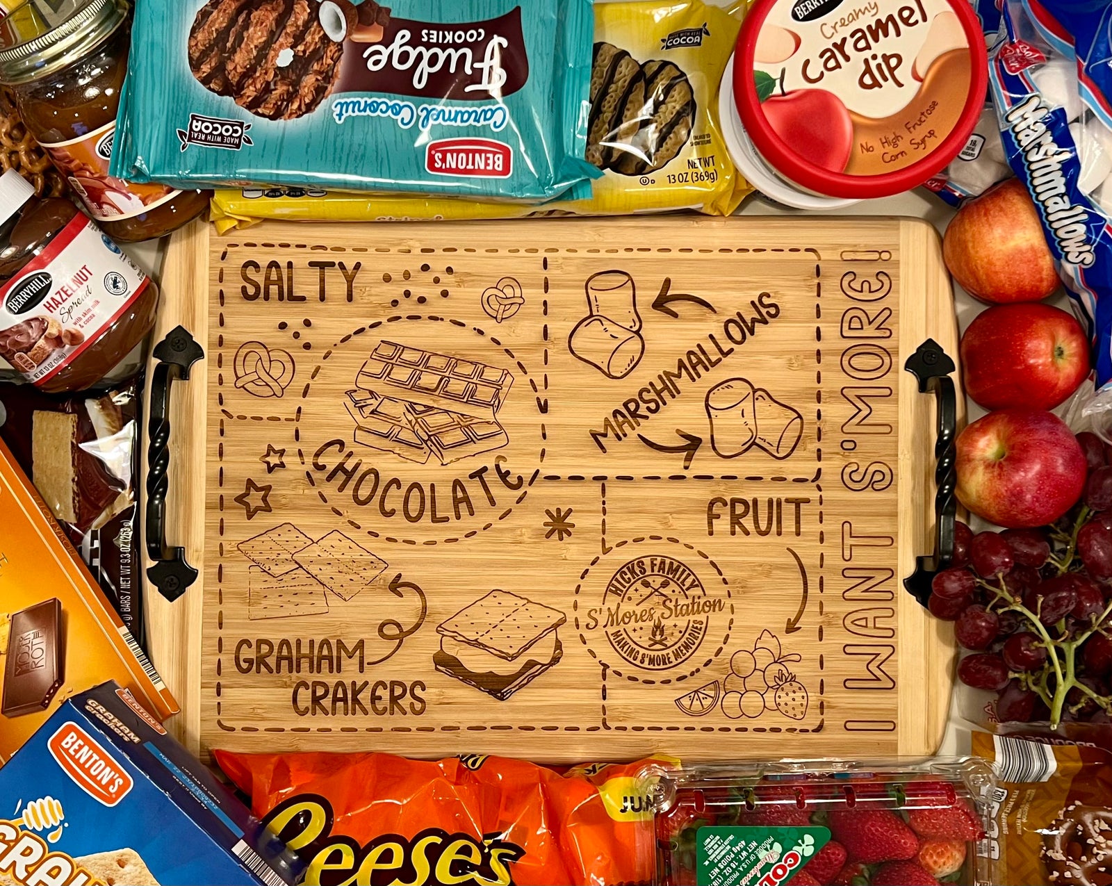 Personalized s'mores board