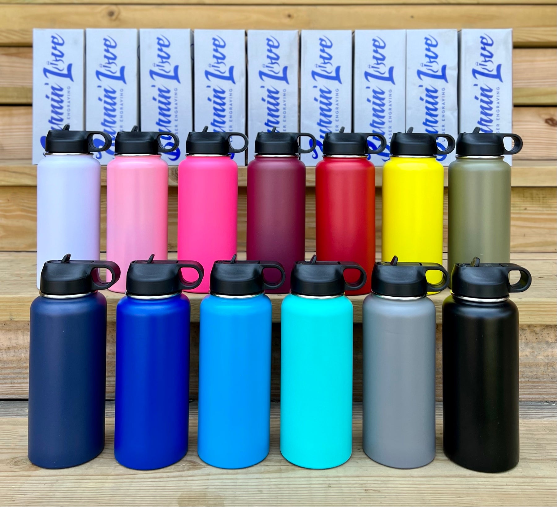 GenRight 32 oz. Insulated Laser Engraved Stainless Steel Water Bottle  (Choose Color)