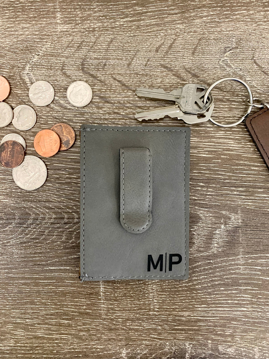 Personalized Leatherette Wallet Clip