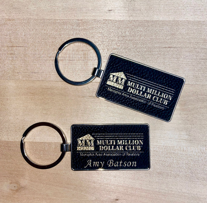 Multi Million Dollar Club - Black & Gold Leatherette Keychain