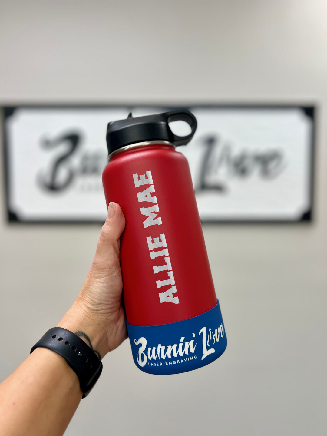 32oz Burnin' Love Laser Engraving Water Bottles - Create your own!