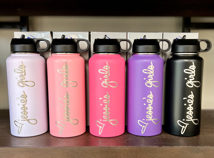 Fitness Fun - Personalized  32oz Burnin' Love Laser Engraving Water Bottles