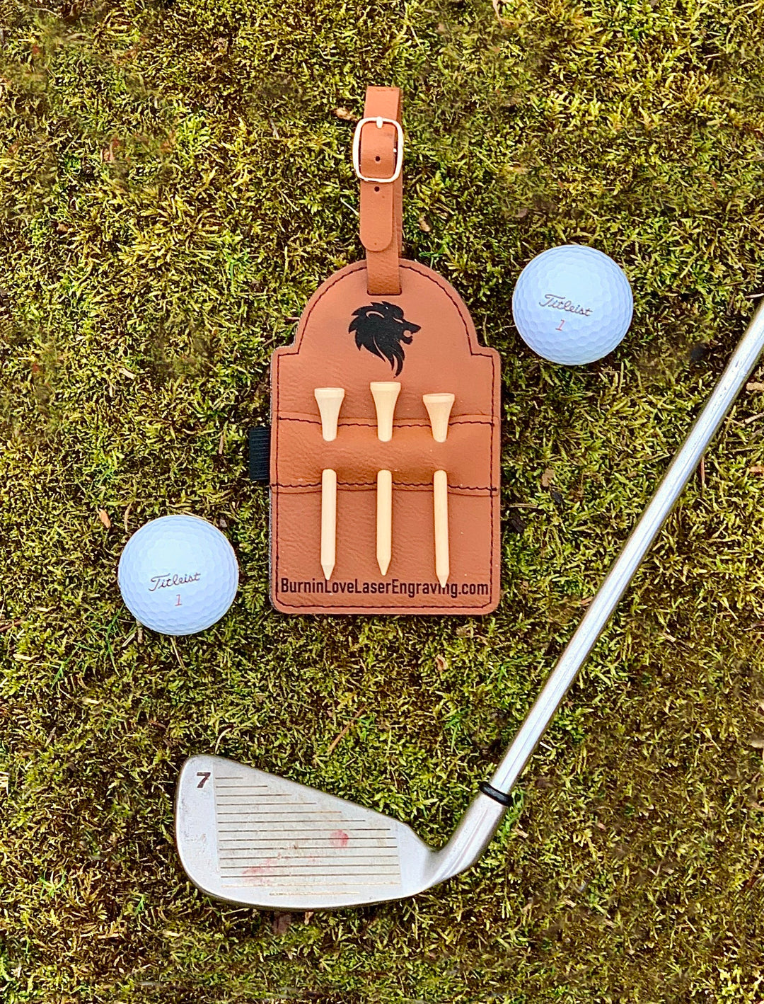 Personalized Leatherette Golf Tee Tag
