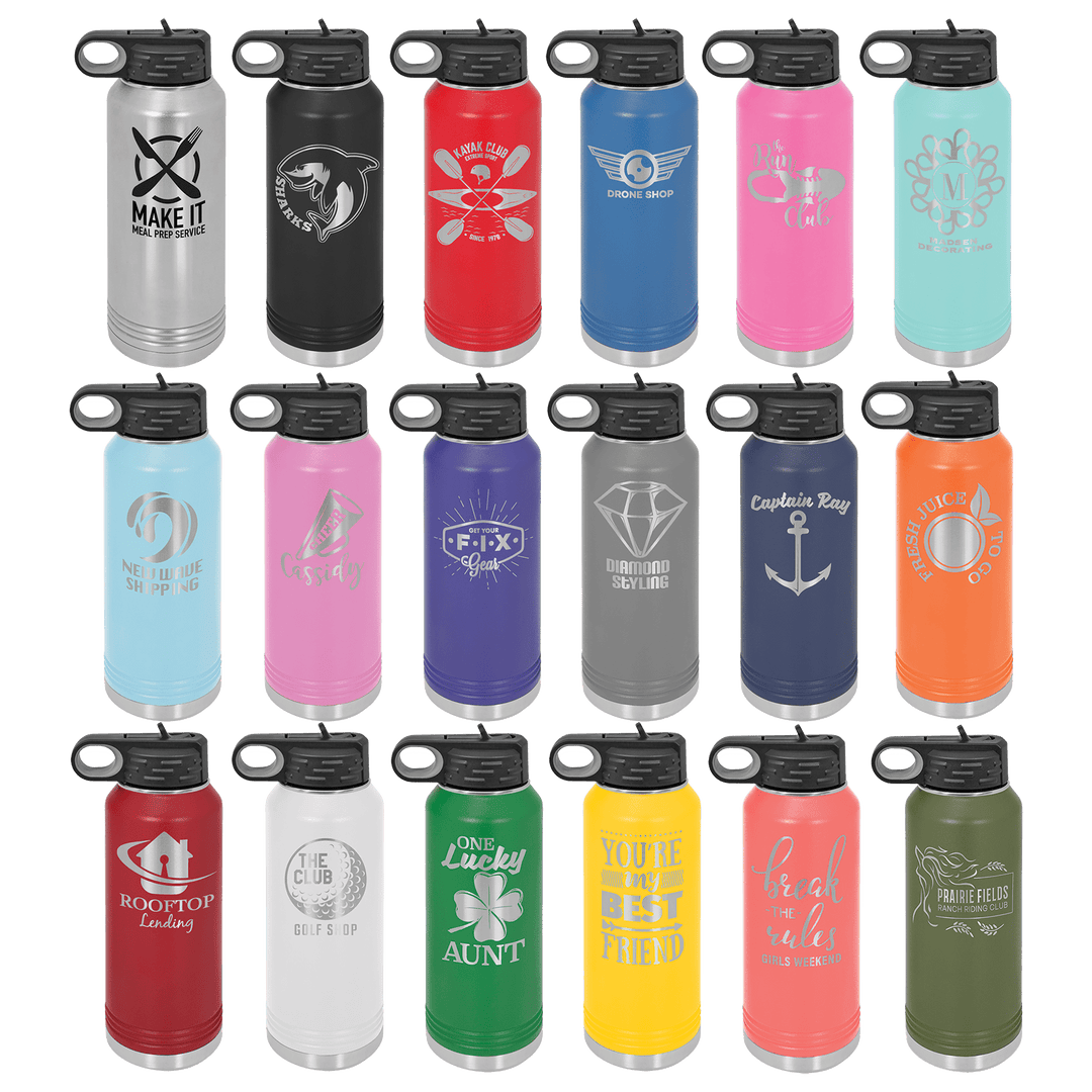 Personalized Baseball/Softball Water Bottle - 32 oz Polar Camel