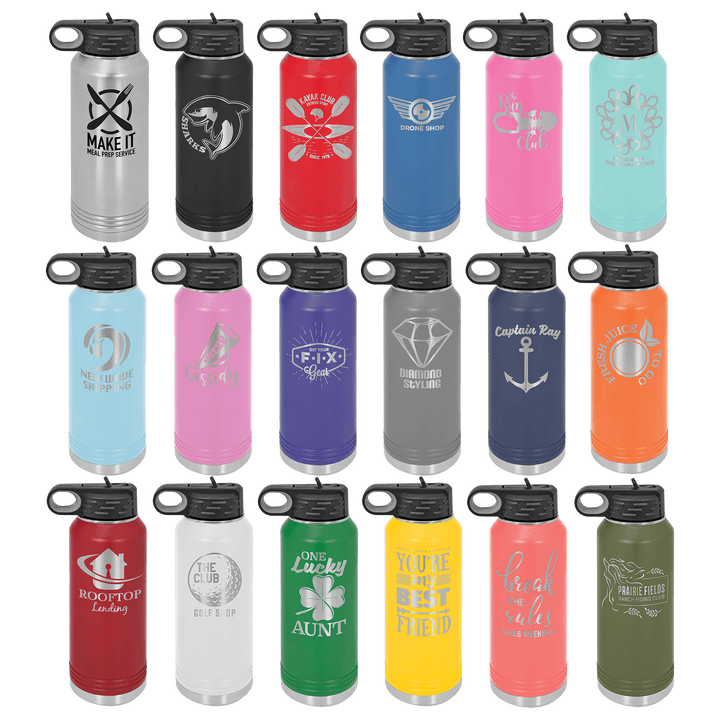 Personalized Baseball/Softball Water Bottle - 32 oz Polar Camel