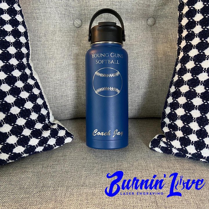 Personalized Baseball/Softball Water Bottle - 32 oz Polar Camel