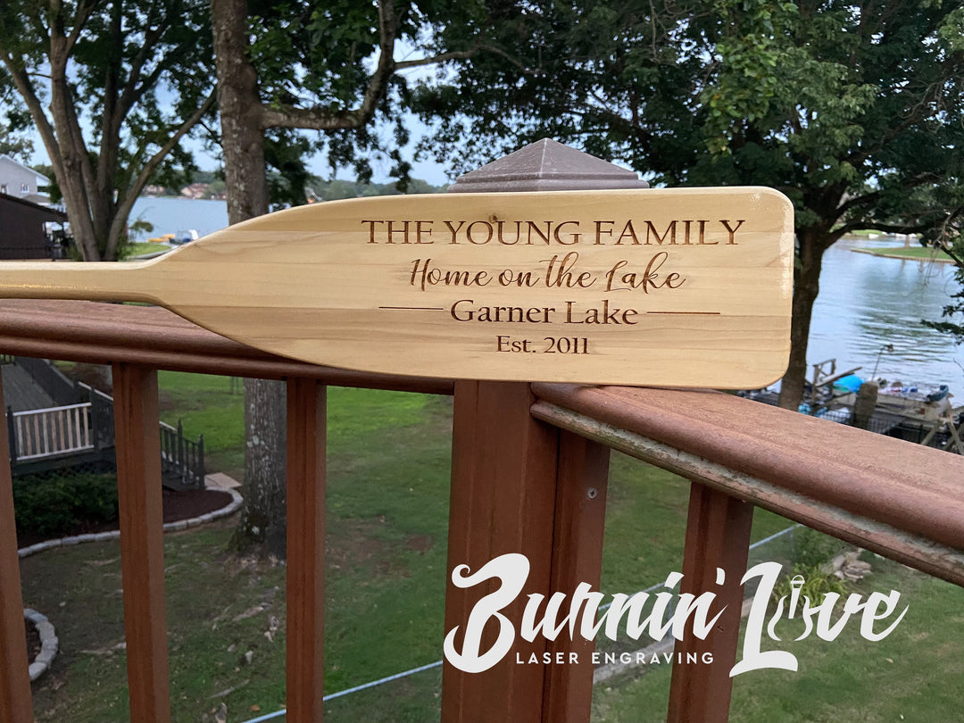 Personalized, Engraved Wooden Boat Paddle – 901 Promo + Burnin