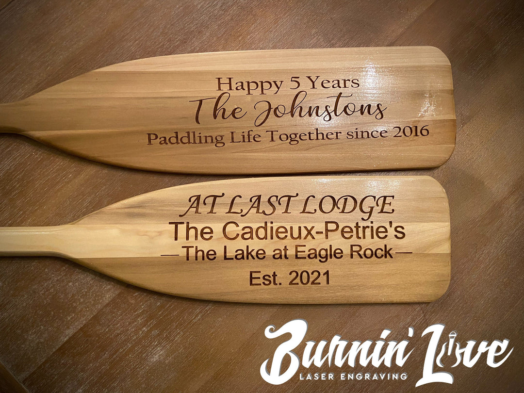 Personalized, Engraved Wooden Boat Paddle – 901 Promo + Burnin' Love Laser  Engraving