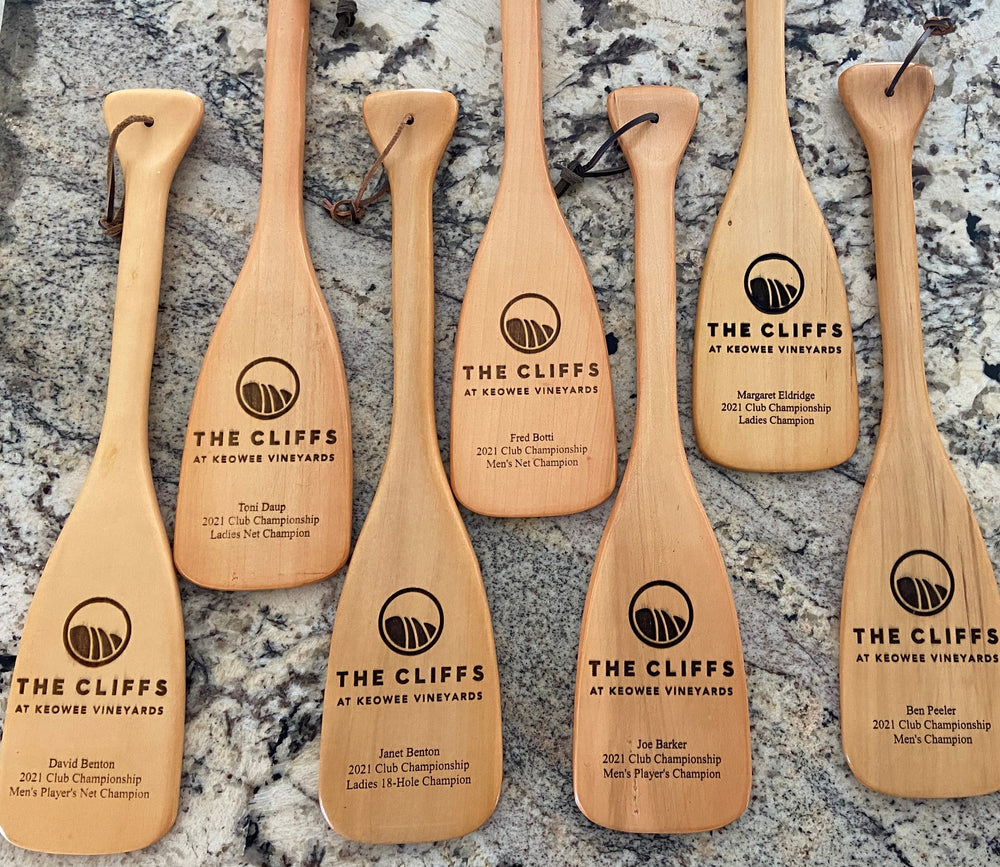 Short Wooden Paddle - 18 Inches - Engraved Customized Oar Baby Award Gift Boating Boat Canoe Wall