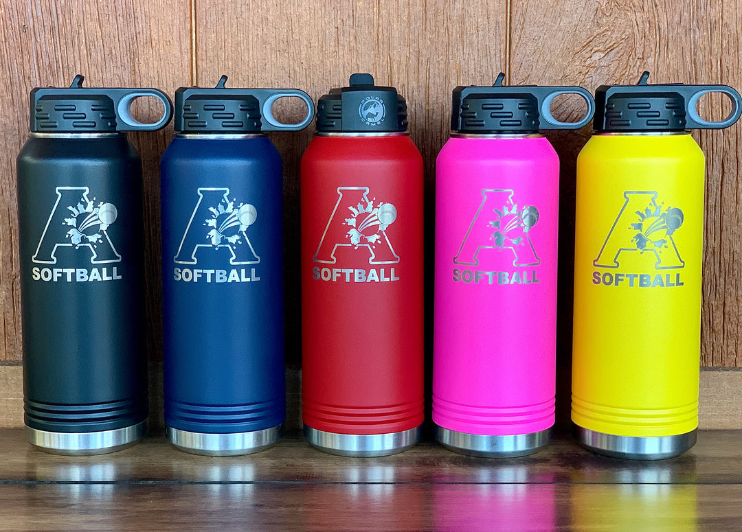 Personalized Baseball/Softball Water Bottle - 32 oz Polar Camel