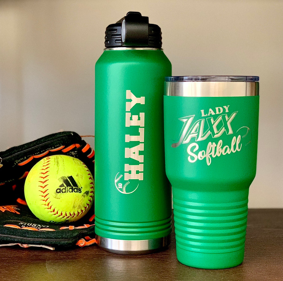 Personalized Baseball/Softball Water Bottle - 32 oz Polar Camel