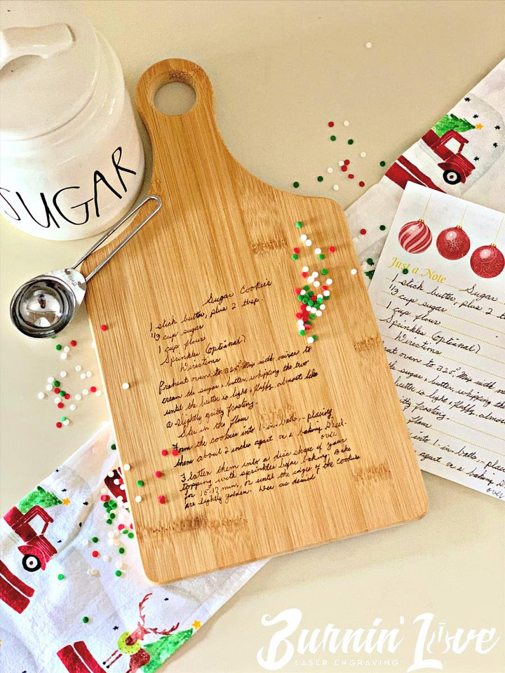 Personalized, Engraved Recipe Cutting Board